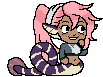 Gif animation of a pink haired siren with an eel tail