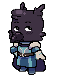 Gif animation of a black bird in fantasy clothing